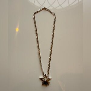 Chanel Silver Star Pendant Necklace